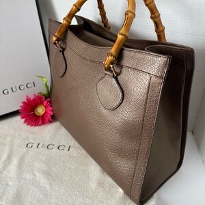 Gucci Diana Bamboo/Leather Handbag.